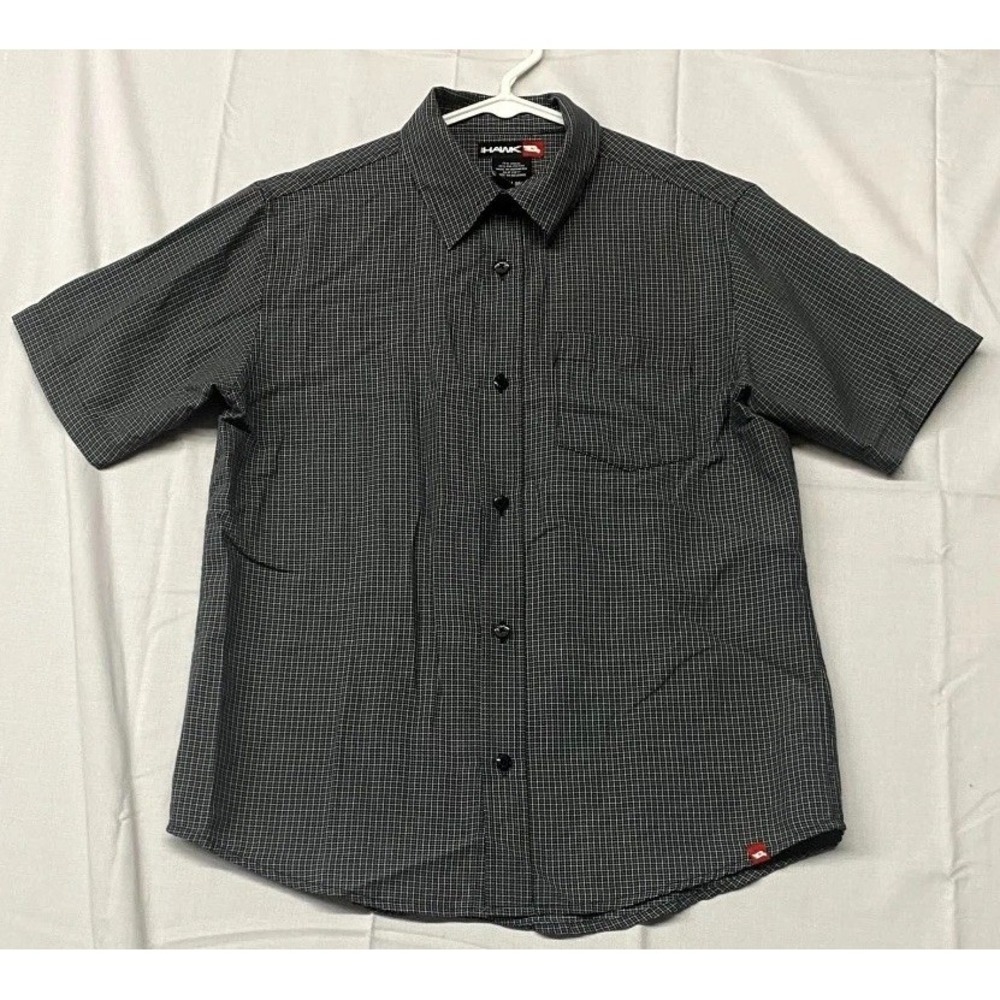 Tony Hawk Shirt Boys M(10/12) Multicolor Grid Spread Collared Back Box Button Up